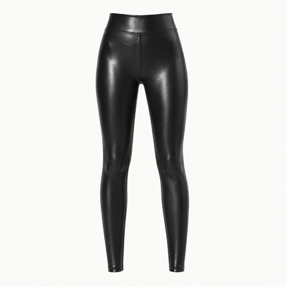 Women’s Matte Faux PU Leather Skinny Pants, High Waisted Butt Lifting Front Zipper Slim Trousers for Daily & Night Out`