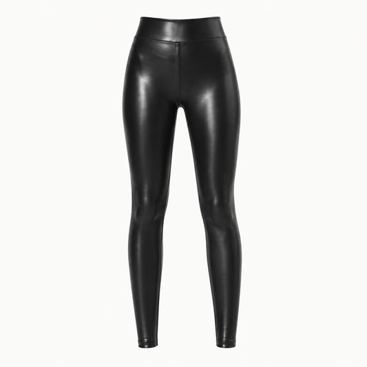 Women’s Matte Faux PU Leather Skinny Pants, High Waisted Butt Lifting Front Zipper Slim Trousers for Daily & Night Out`